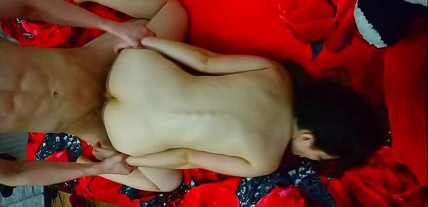  Teenage sister moans like a goddess in top view